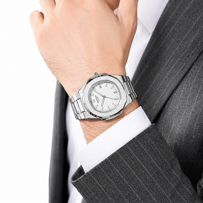 Luxury Silver Chronograph Watch